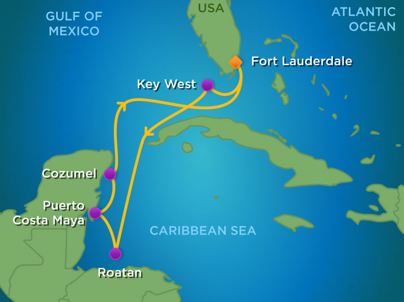 Itinerariu Croaziera Vestul Caraibelor - Royal Caribbean - Serenade of the Seas - 7 nopti