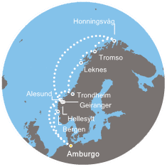 Itinerariu Croaziera Fiordurile Norvegiene & Capul Nord - Costa Cruises - Costa Pacifica - 11 nopti