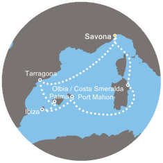 Itinerariu Croaziera Mediterana de Vest - Costa Cruises - Costa Victoria - 7 nopti