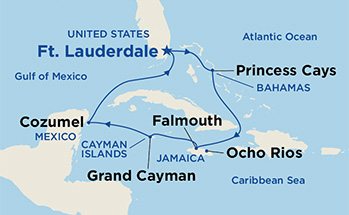 Itinerariu Croaziera Vestul Caraibelor - Princess Cruises - Regal Princess - 7 nopti