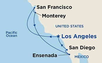 Itinerariu Croaziera Coasta Californiei - Princess Cruises - Star Princess - 7 nopti