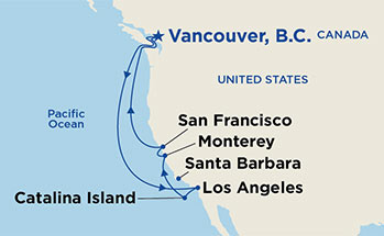 Itinerariu Croaziera Coasta Californiei - Princess Cruises - Star Princess - 10 nopti