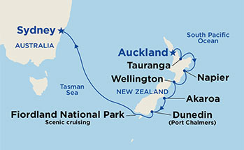 Itinerariu Croaziera Australia & Noua Zeelanda - Princess Cruises - Sun Princess - 9 nopti