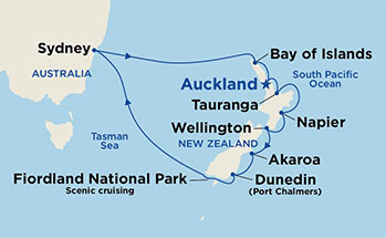 Itinerariu Croaziera Australia & Noua Zeelanda - Princess Cruises - Sun Princess - 13 nopti