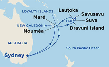 Itinerariu Croaziera Craciun & Revelion in Fiji - Princess Cruises - Sun Princess - 13 nopti