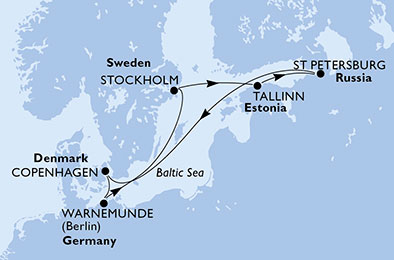 Itinerariu Croaziera Tarile Nordice - MSC Cruises - MSC Poesia - 7 nopti