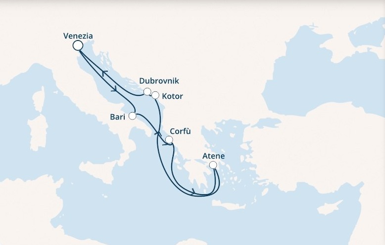 Itinerariu Croaziera Marea Adriatica - Costa Cruises - Costa Deliziosa - 7 nopti