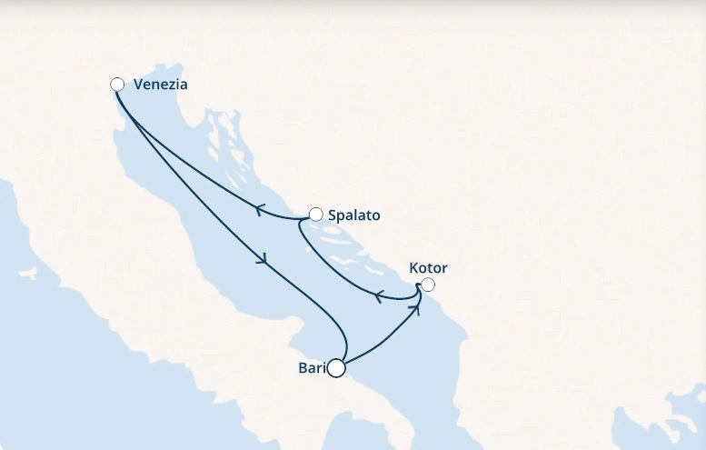 Itinerariu Croaziera Marea Adriatica - Costa Cruises - Costa Victoria - 4 nopti