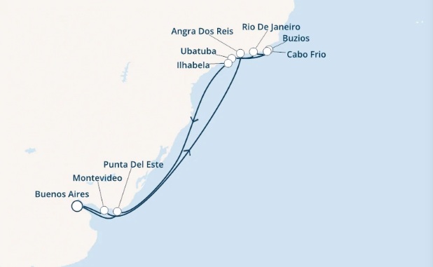 Itinerariu Croaziera America de Sud - Costa Cruises - Costa Fascinosa - 14 nopti