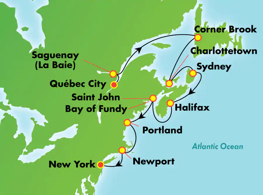 Itinerariu Croaziera Canada & Noua Anglie - Norwegian Cruise Line - Norwegian Dawn - 13 nopti