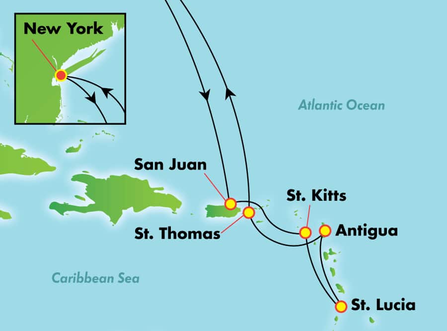 Itinerariu Croaziera Sudul Caraibelor - Norwegian Cruise Line - Norwegian Gem - 10 nopti