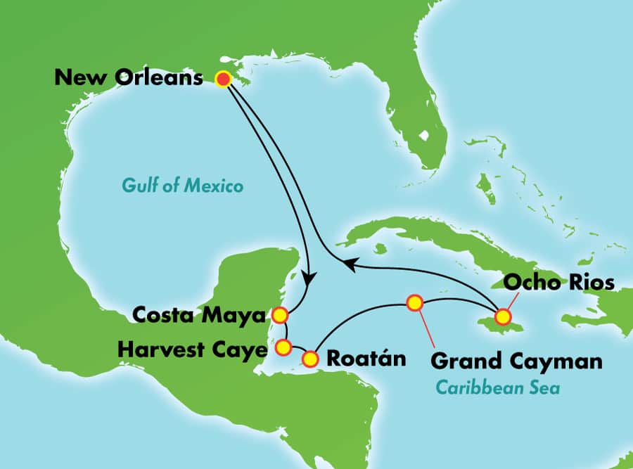 Itinerariu Croaziera Vestul Caraibelor - Norwegian Cruise Line - Norwegian Getaway - 9 nopti