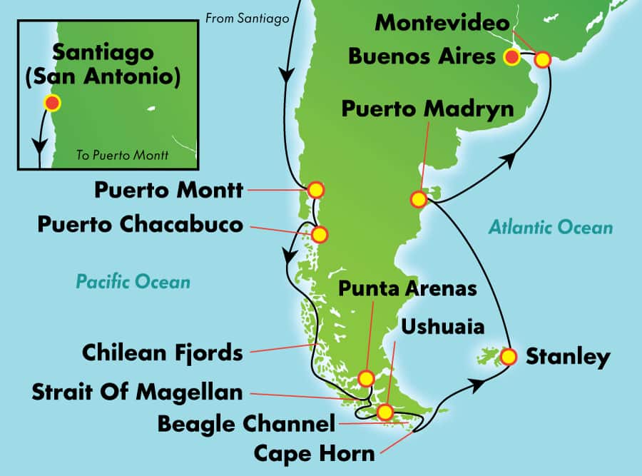Itinerariu Croaziera Craciun & Revelion in America de Sud - Norwegian Cruise Line - Norwegian Star - 14 nopti