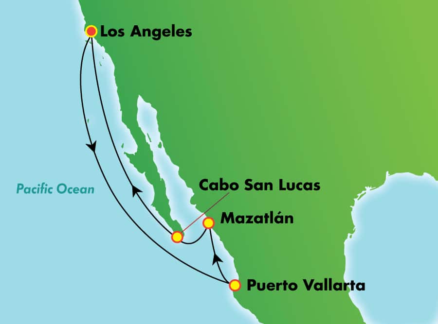 Itinerariu Croaziera Riviera Mexicana - Norwegian Cruise Line - Norwegian Bliss - 7 nopti