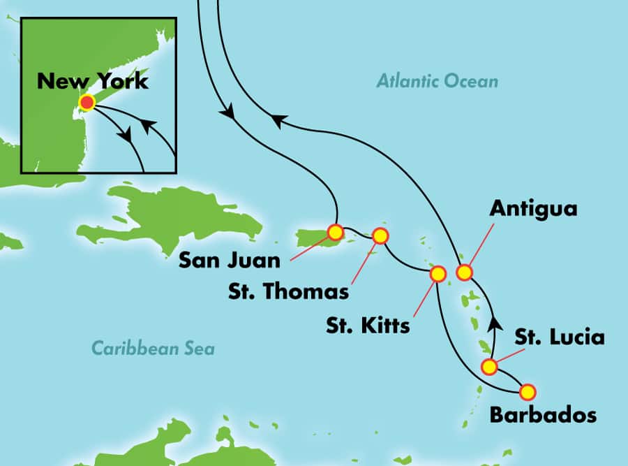 Itinerariu Croaziera Sudul Caraibelor - Norwegian Cruise Line - Norwegian Bliss - 12 nopti