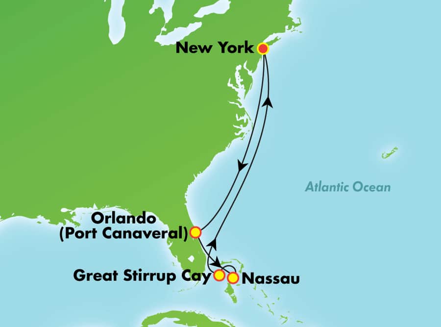Itinerariu Croaziera Craciun in Bahamas & Florida - Norwegian Cruise Line - Norwegian Bliss - 8 nopti
