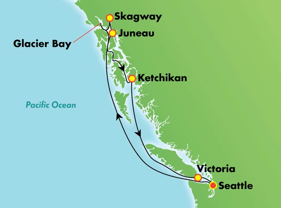 Itinerariu Croaziera Alaska - Norwegian Cruise Line - Norwegian Joy - 7 nopti