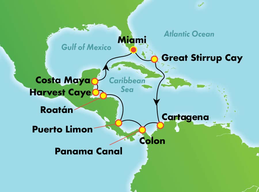 Itinerariu Croaziera America Centrala & Canalul Panama - Norwegian Cruise Line - Norwegian Joy - 12 nopti