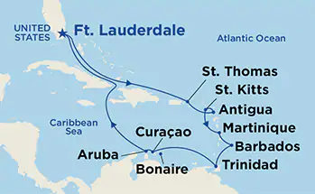 Itinerariu Croaziera Caraibe - Princess Cruises - Caribbean Princess - 14 nopti