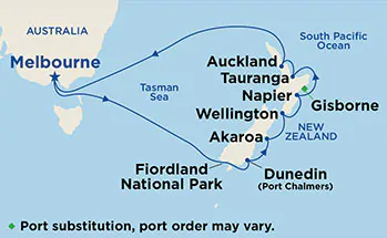 Itinerariu Croaziera Australia & Noua Zeelanda - Princess Cruises - Golden Princess - 13 nopti