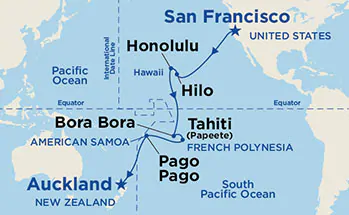 Itinerariu Croaziera Hawaii, Tahiti & Pacificul de Sud - Princess Cruises - Golden Princess - 20 nopti