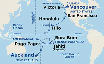 Itinerariu Croaziera Hawaii, Tahiti & Pacificul de Sud - Princess Cruises - Golden Princess - 23 nopti