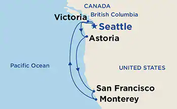 Itinerariu Croaziera Costa nordica a Californiei - Princess Cruises - Star Princess - 7 nopti