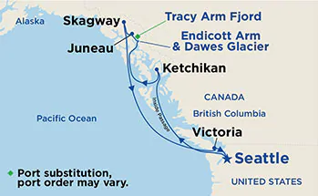 Itinerariu Croaziera Alaska - Princess Cruises - Star Princess - 7 nopti