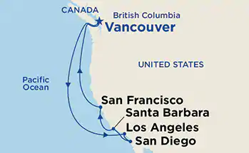 Itinerariu Croaziera Coasta Californiei - Princess Cruises - Star Princess - 10 nopti