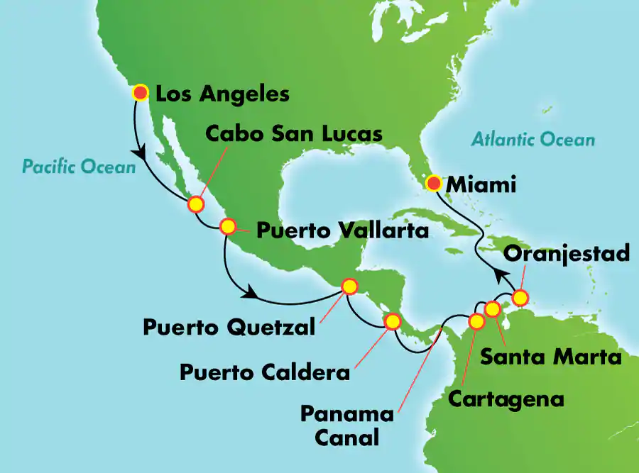 Itinerariu Croaziera Canalul Panama - Norwegian Cruise Line - Norwegian Bliss - 16 nopti