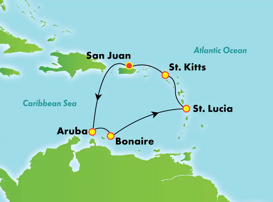 Itinerariu Croaziera Sudul Caraibelor - Norwegian Cruise Line - Norwegian Epic - 7 nopti