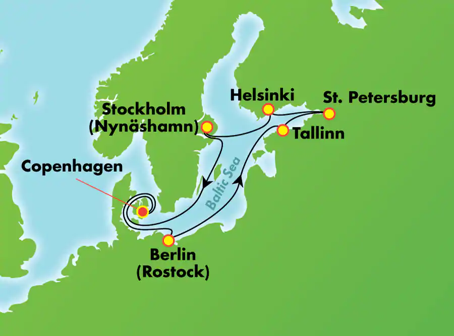 Itinerariu Croaziera Capitale Baltice - Norwegian Cruise Line - Norwegian Escape - 9 nopti