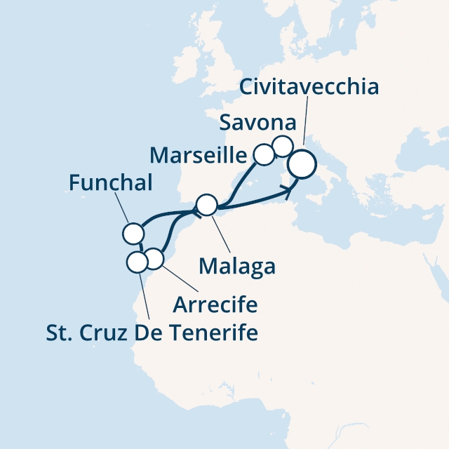 Itinerariu Croaziera Insulele Canare - Costa Cruises - Costa Favolosa - 11 nopti