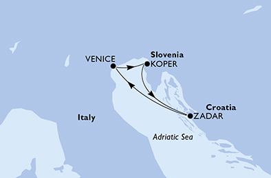 Itinerariu Croaziera Marea Adriatica - MSC Cruises - MSC Armonia - 3 nopti