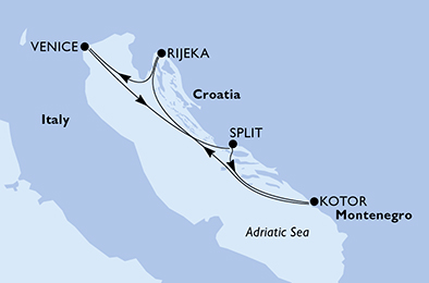 Itinerariu Croaziera Marea Adriatica - MSC Cruises - MSC Armonia - 4 nopti