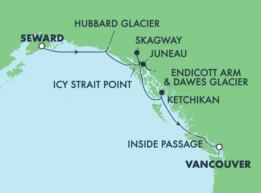 Itinerariu Croaziera Alaska - Norwegian Cruise Line - Norwegian Jewel - 7 nopti