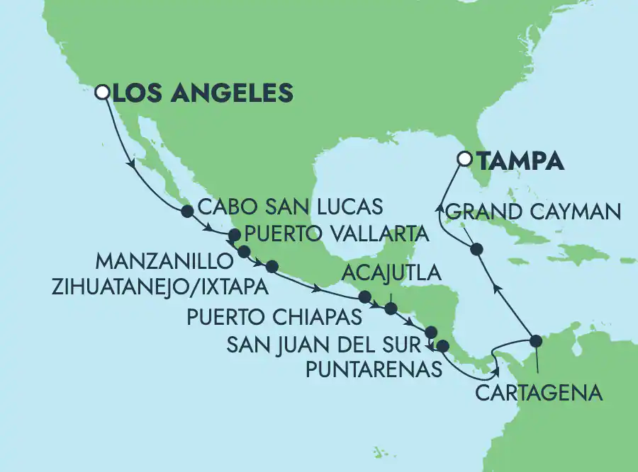 Itinerariu Croaziera Canalul Panama - Norwegian Cruise Line - Norwegian Jewel - 17 nopti