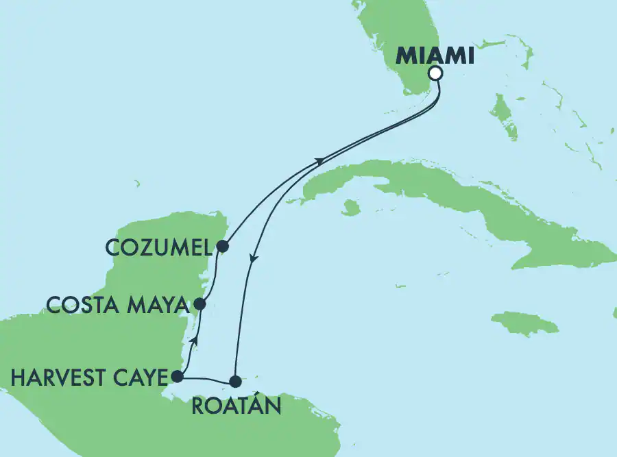 Itinerariu Croaziera Caraibe & Bahamas - Norwegian Cruise Line - Norwegian Joy - 7 nopti