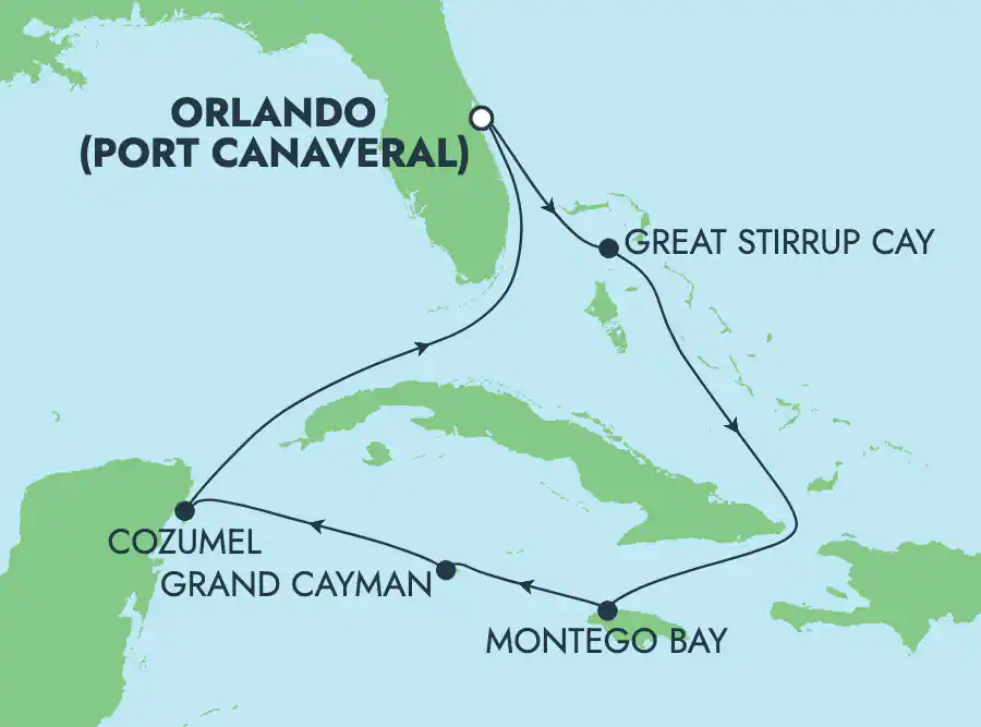 Itinerariu Croaziera Craciun & Revelion in Caraibe & Bahamas - Norwegian Cruise Line - Norwegian Prima - 7 nopti