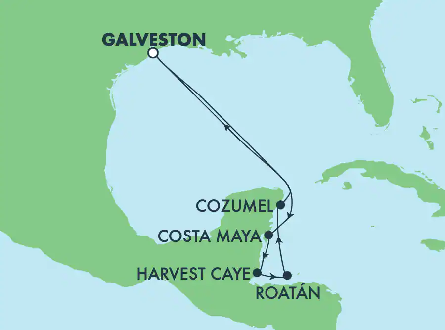 Itinerariu Croaziera Caraibe & Bahamas - Norwegian Cruise Line - Norwegian Prima - 7 nopti