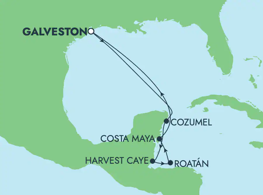 Itinerariu Croaziera Craciun & Revelion in Caraibe & Bahamas - Norwegian Cruise Line - Norwegian Viva - 7 nopti