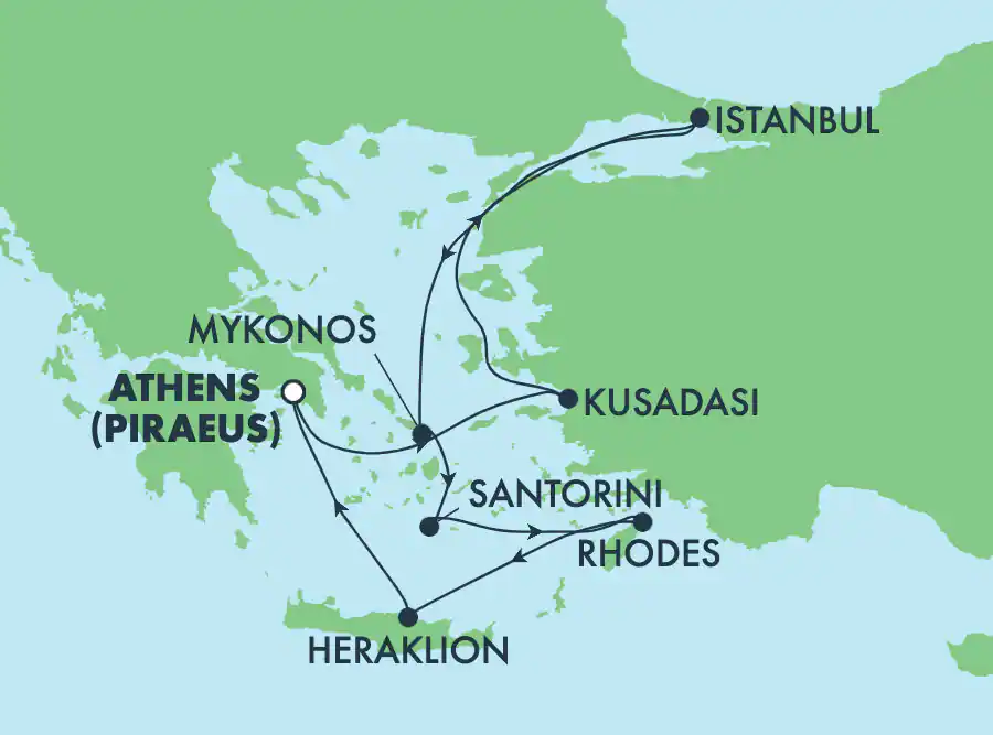 Itinerariu Croaziera Insulele Grecesti - Norwegian Cruise Line - Norwegian Viva - 7 nopti