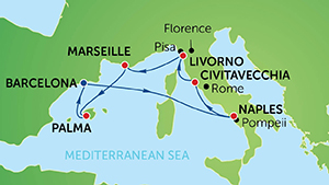 Itinerariu Croaziera Mediterana de Vest/Barcelona - Norwegian Cruise Line - Norwegian Epic - 7 nopti