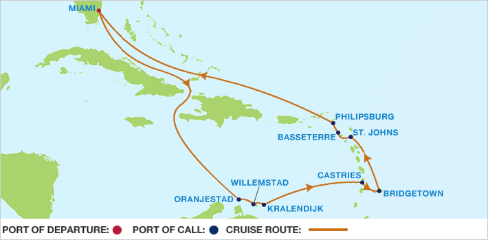 Itinerariu Croaziera Sudul Caraibelor - Celebrity Cruises - Celebrity Eclipse - 14 nopti
