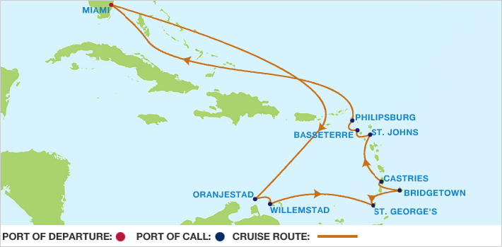 Itinerariu Croaziera Sudul Caraibelor - Celebrity Cruises - Celebrity Eclipse - 14 nopti
