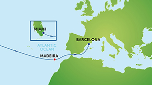 Itinerariu Croaziera Transatlantic Miami spre Barcelona - Norwegian Cruise Line - Norwegian Epic - 11 nopti