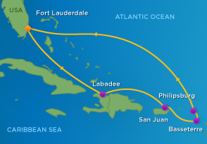 Itinerariu Croaziera Estul Caraibelor - Royal Caribbean - Navigator of the Seas - 8 nopti