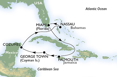 Itinerariu Croaziera Caraibe - MSC Cruises - MSC Divina - 7 nopti