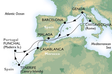 Itinerariu Croaziera Insulele Canare & Maroc - MSC Cruises - MSC Fantasia - 11 nopti
