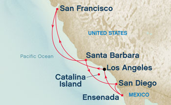 Itinerariu Croaziera Coasta Californiei - Princess Cruises - Ruby Princess - 7 nopti